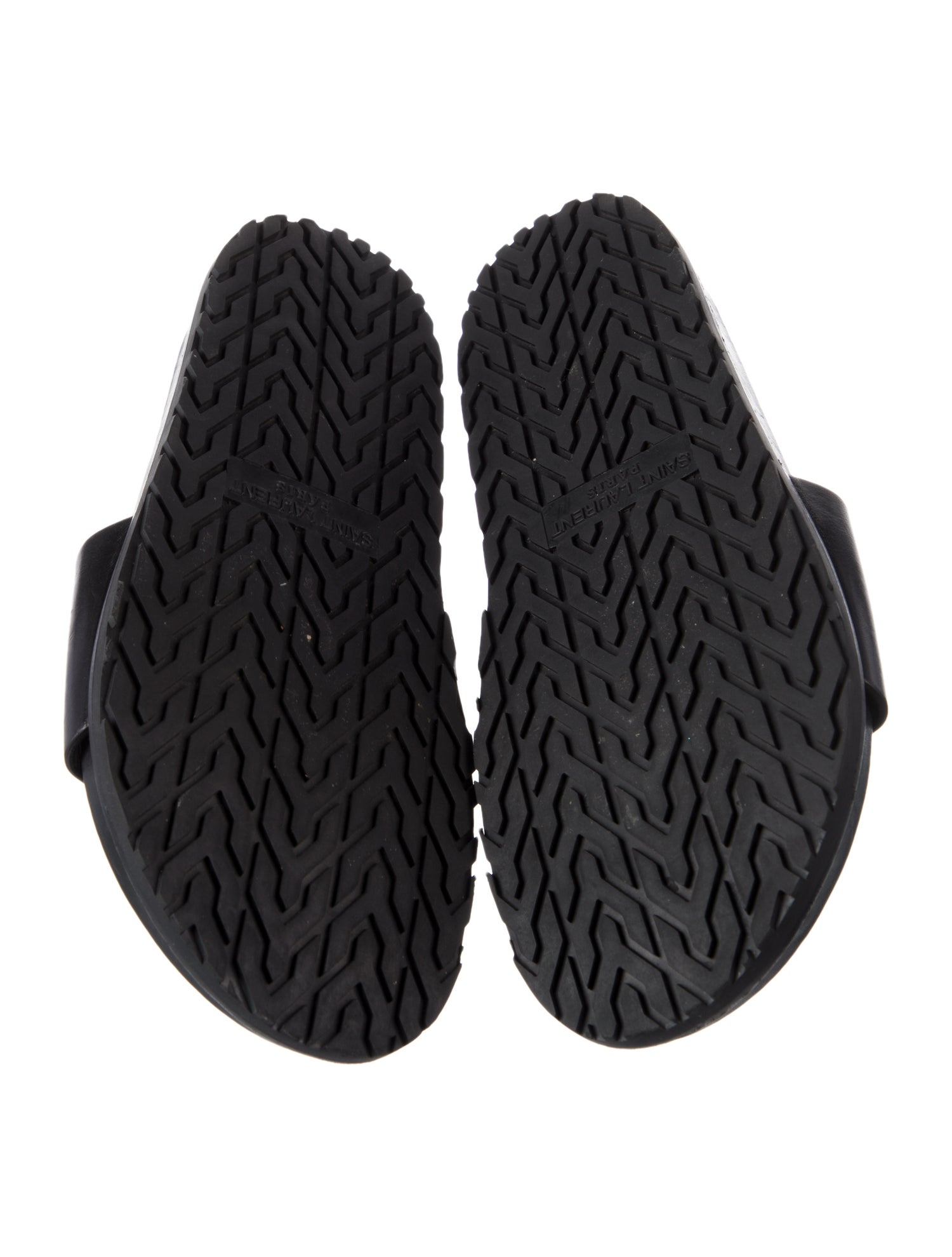 Saint Laurent Leather Embroidered Accent Slides